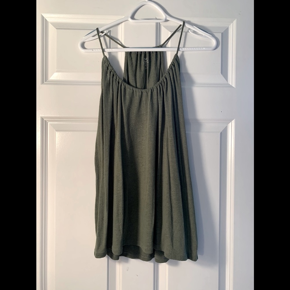 green tank top